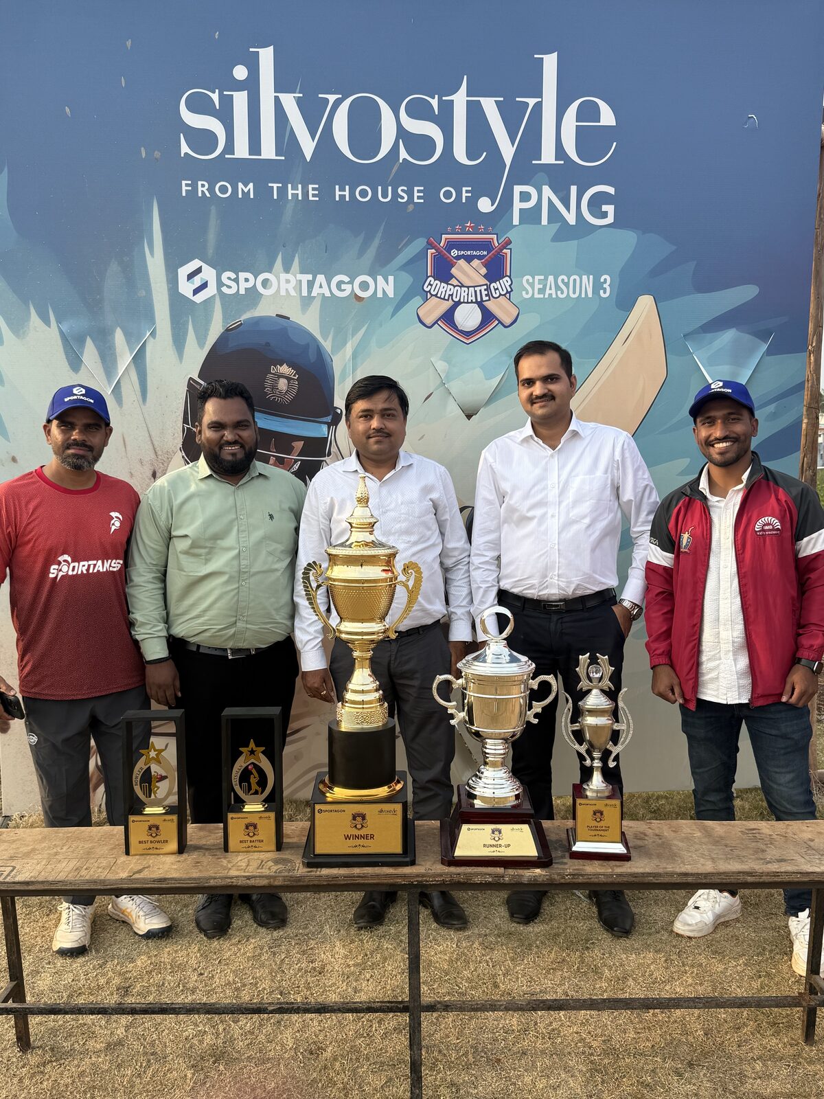 Sportagon Corporate Cup trophy set, winner, runner-up and individual awards