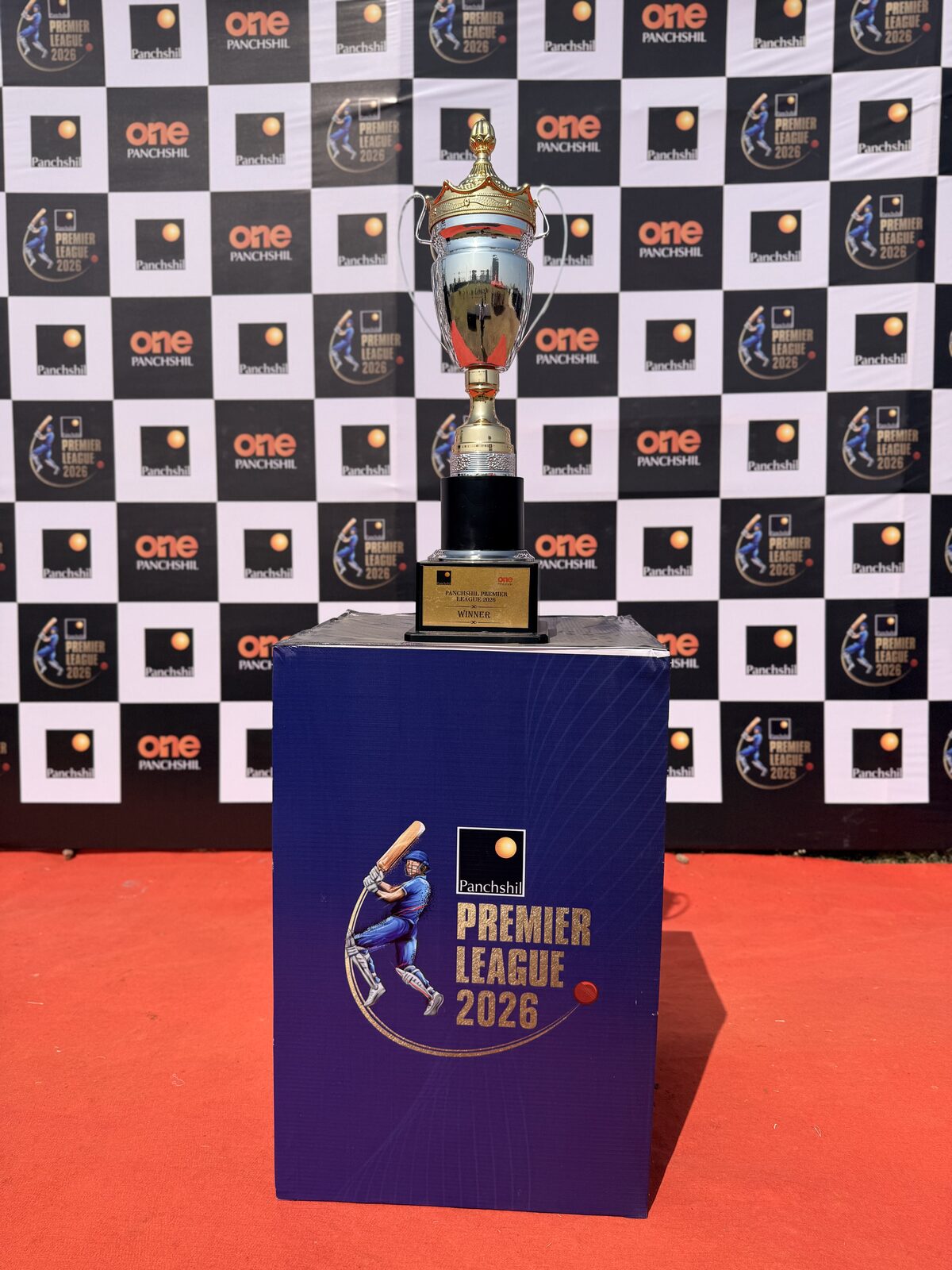 Panchshil Premier League winner cup, custom branded championship trophy